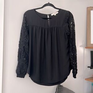 Ann Taylor Loft XS Blouse Lace Sleeve